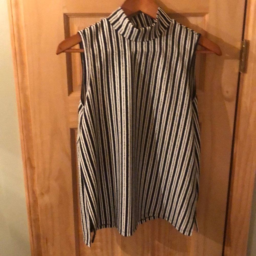 Black and white Beetlejuice tank blouse